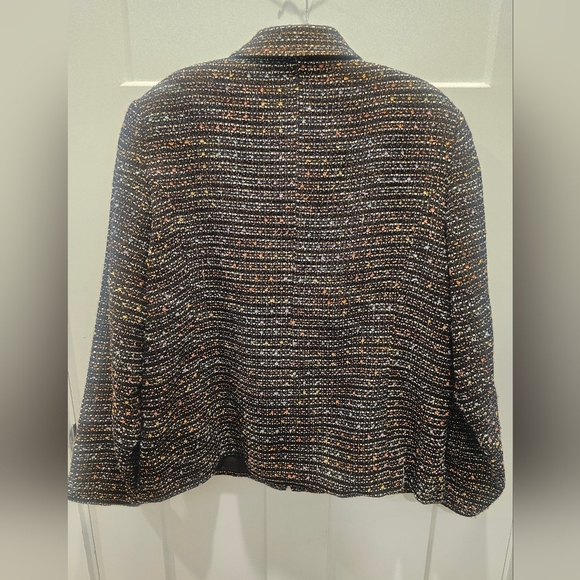 Sag Harbor Tweed Zip Jacket Size 16 Multicolor Metallic Classic Career Blazer - Picture 5 of 10
